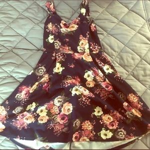 Floral patterned blue dress